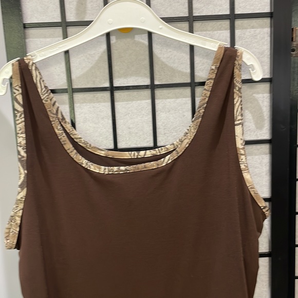 Cydney Mar Brown Tank Top with Trim, NWOT  SZ  XL - Picture 2 of 5